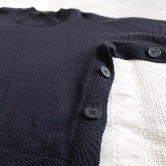 COS NAVY WOOL CREWNECK WIDE SLEEVE KNIT SWEATER TOP - XS - Picture 8 of 9